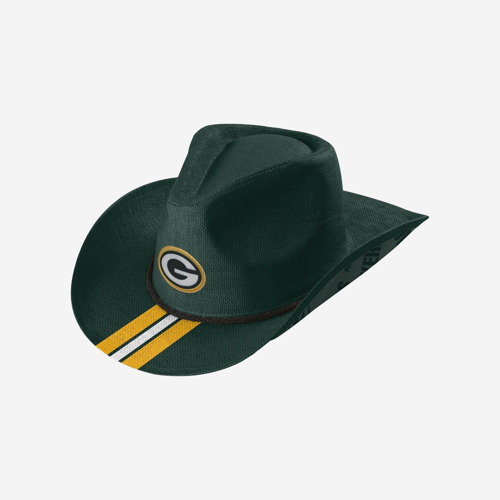 Green Bay Packers Team Stripe Cowboy Hat FOCO - FOCO.com