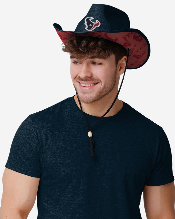 Houston Texans Team Stripe Cowboy Hat FOCO - FOCO.com