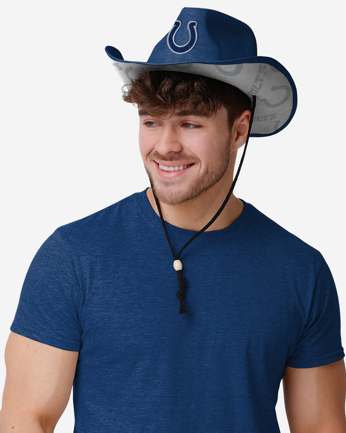 Indianapolis Colts Team Stripe Cowboy Hat FOCO - FOCO.com