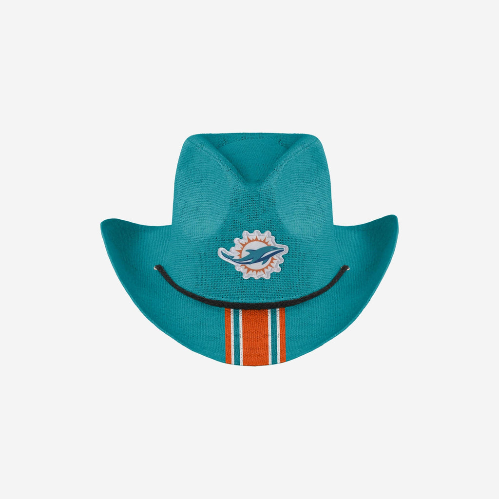 Miami Dolphins Team Stripe Cowboy Hat FOCO - FOCO.com