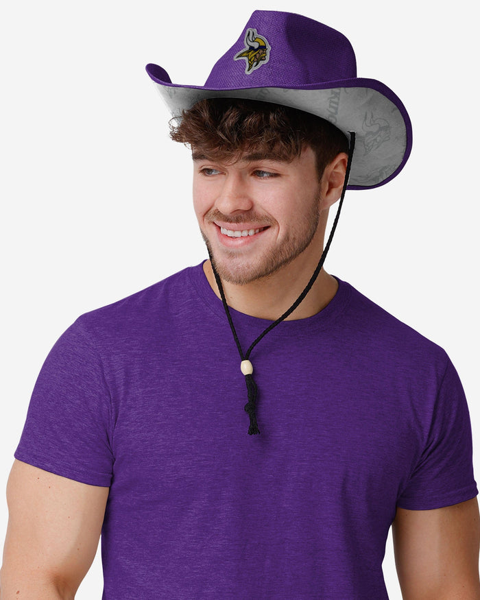 Minnesota Vikings Team Stripe Cowboy Hat FOCO - FOCO.com