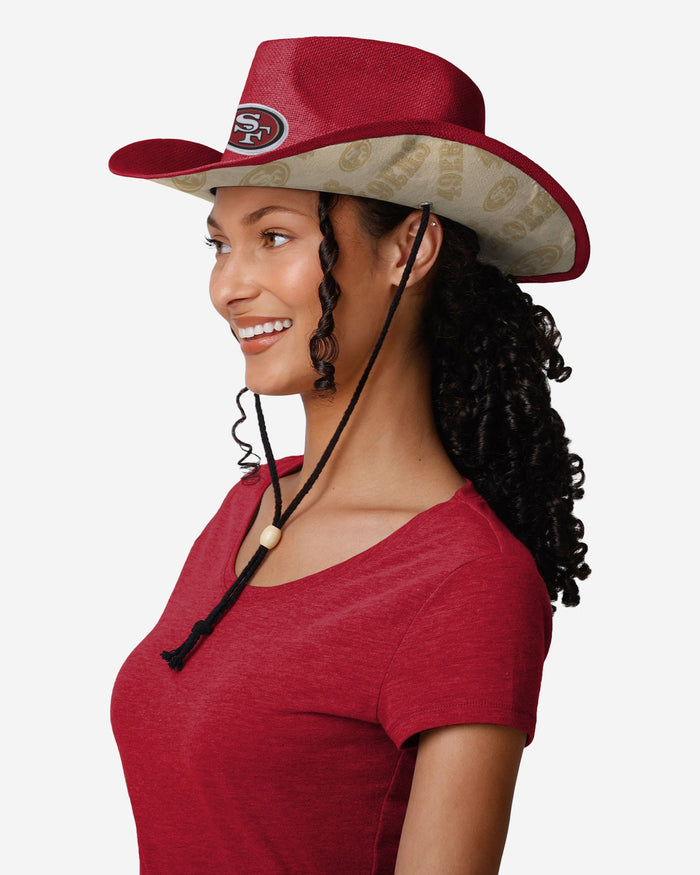 San Francisco 49ers Team Stripe Cowboy Hat FOCO - FOCO.com