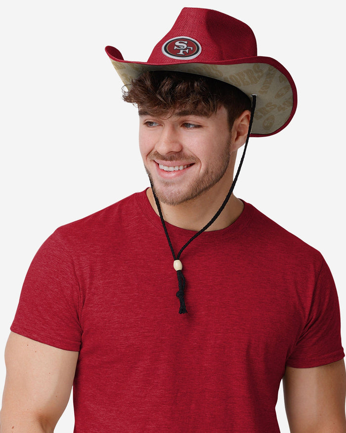 San Francisco 49ers Team Stripe Cowboy Hat FOCO - FOCO.com