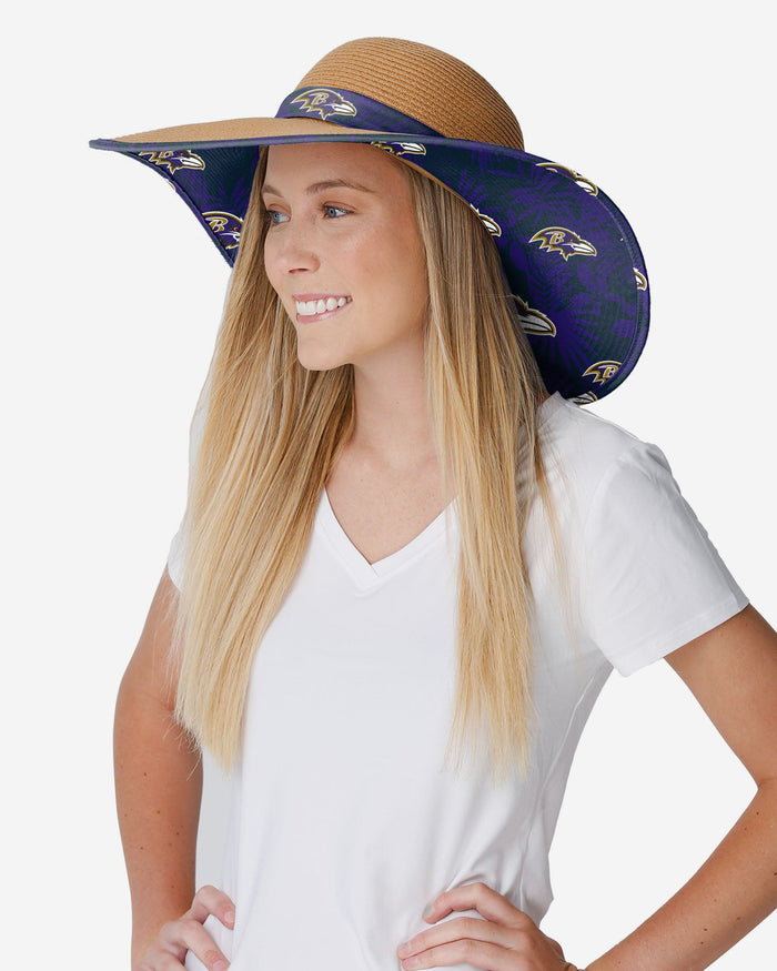Baltimore Ravens Womens Floral Straw Hat FOCO - FOCO.com