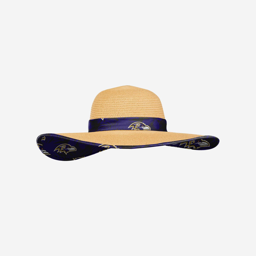 Baltimore Ravens Womens Floral Straw Hat FOCO - FOCO.com