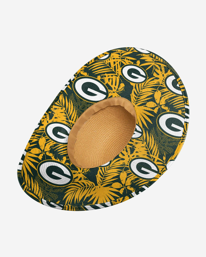 Green Bay Packers Womens Floral Straw Hat FOCO - FOCO.com