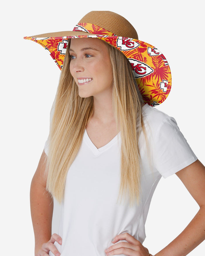 Kansas City Chiefs Womens Floral Straw Hat FOCO - FOCO.com