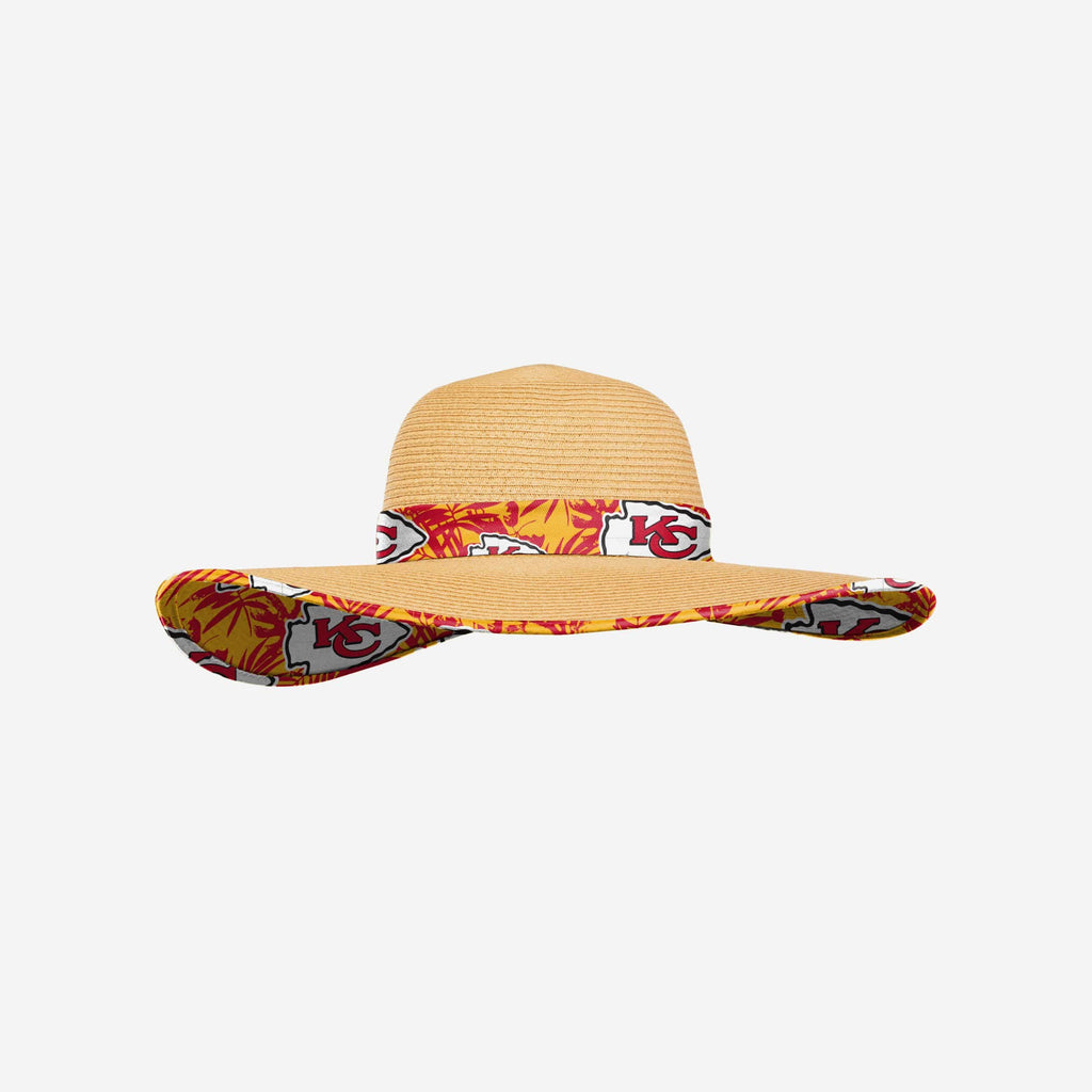 Kansas City Chiefs Womens Floral Straw Hat FOCO - FOCO.com