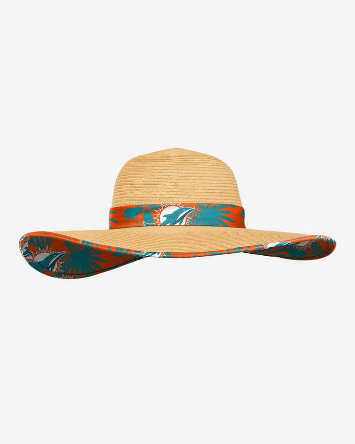 Miami Dolphins Womens Floral Straw Hat FOCO - FOCO.com