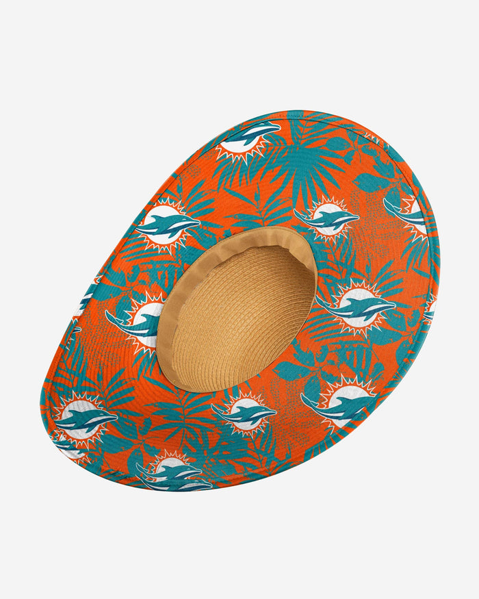 Miami Dolphins Womens Floral Straw Hat FOCO - FOCO.com