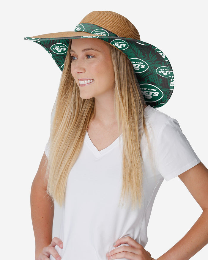 New York Jets Womens Floral Straw Hat FOCO - FOCO.com