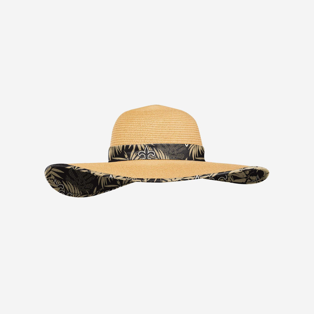 New Orleans Saints Womens Floral Straw Hat FOCO - FOCO.com