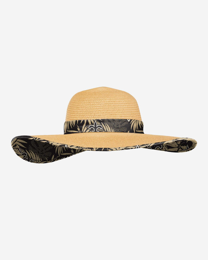New Orleans Saints Womens Floral Straw Hat FOCO - FOCO.com