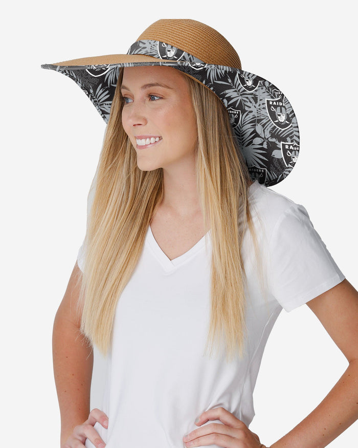 Las Vegas Raiders Womens Floral Straw Hat FOCO - FOCO.com