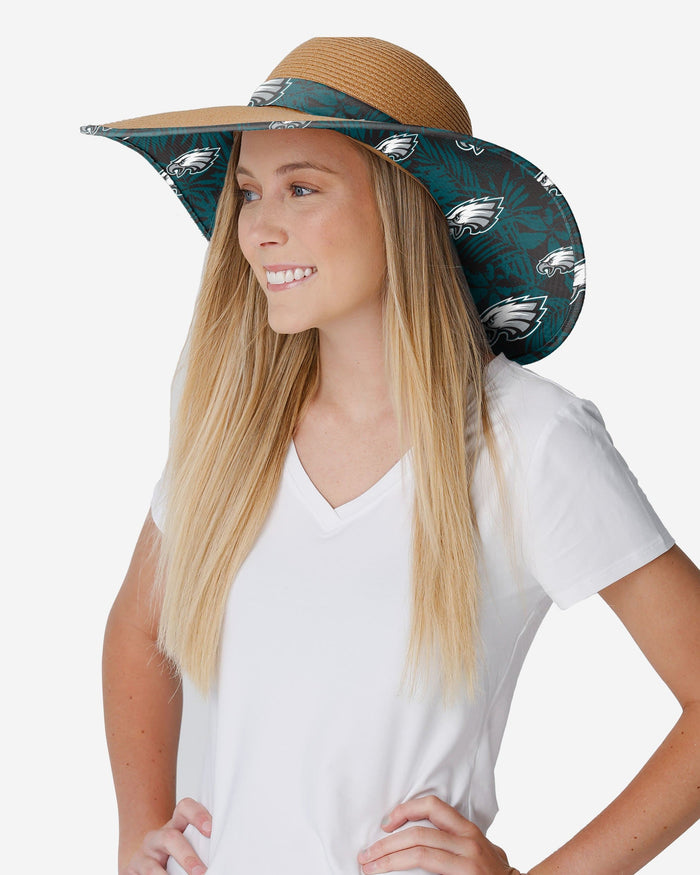 Philadelphia Eagles Womens Floral Straw Hat FOCO - FOCO.com