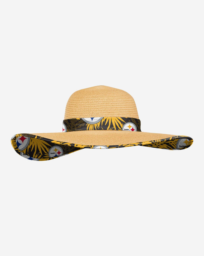 Pittsburgh Steelers Womens Floral Straw Hat FOCO - FOCO.com