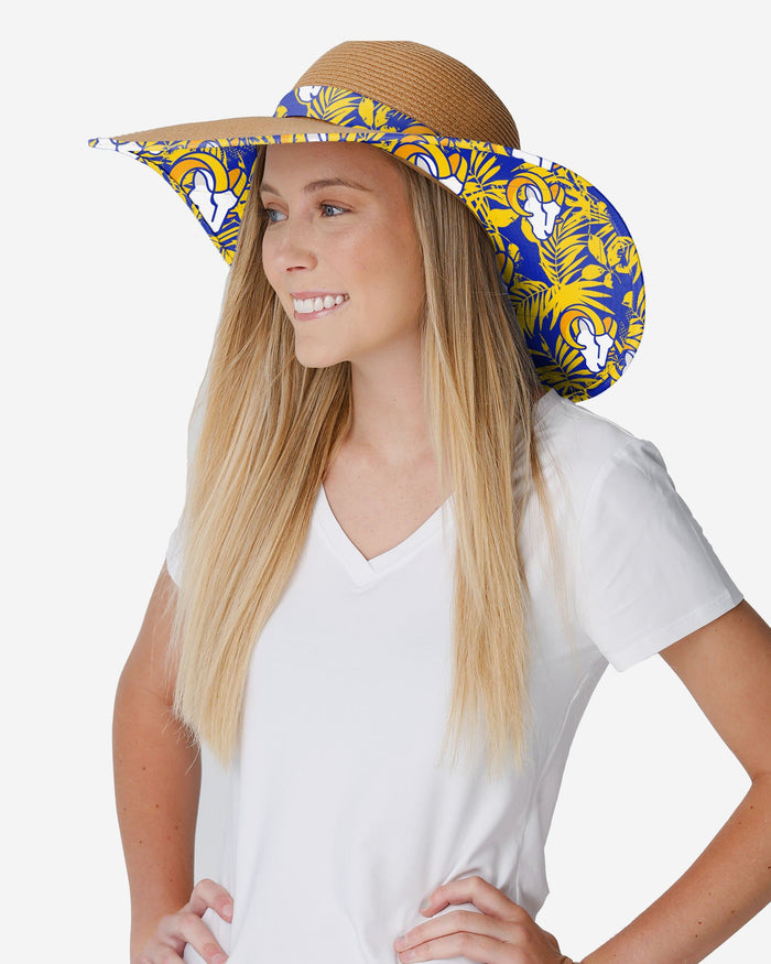 Los Angeles Rams Womens Floral Straw Hat FOCO - FOCO.com