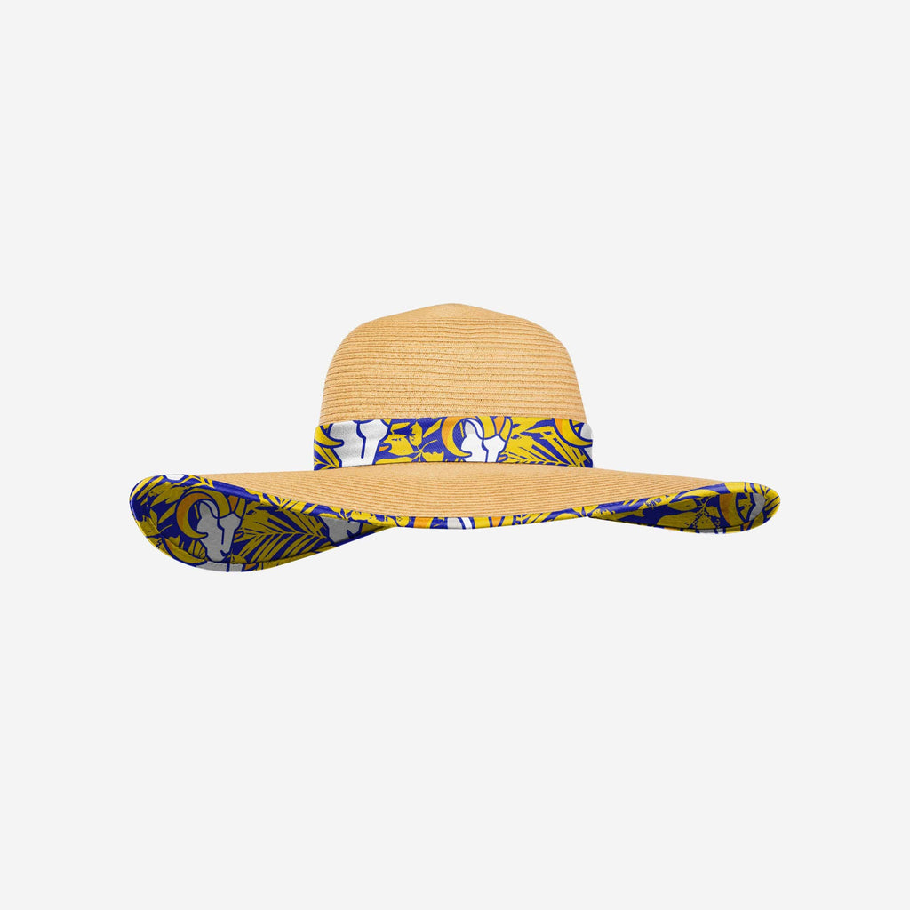 Los Angeles Rams Womens Floral Straw Hat FOCO - FOCO.com