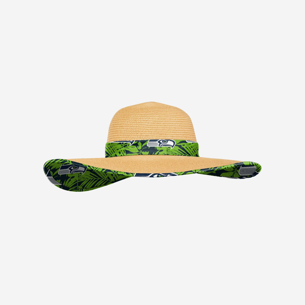 Seattle Seahawks Womens Floral Straw Hat FOCO - FOCO.com