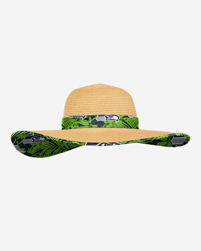 Seattle Seahawks Womens Floral Straw Hat FOCO - FOCO.com