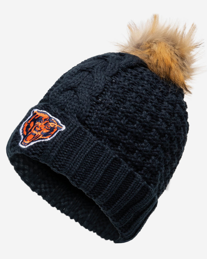 Chicago Bears Womens Faux Fur Pom Beanie FOCO - FOCO.com