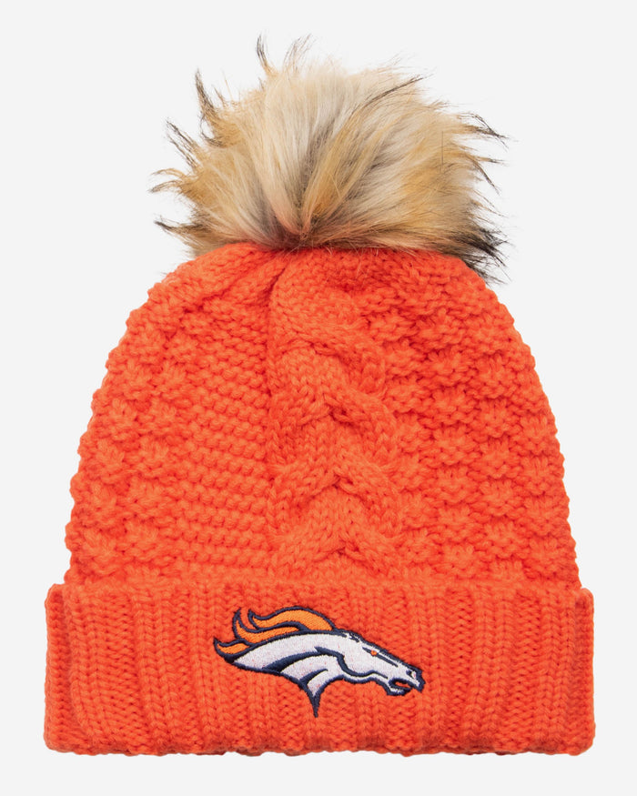 Denver Broncos Womens Faux Fur Pom Beanie FOCO - FOCO.com