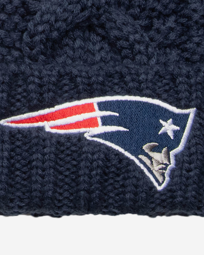 New England Patriots Womens Faux Fur Pom Beanie FOCO - FOCO.com