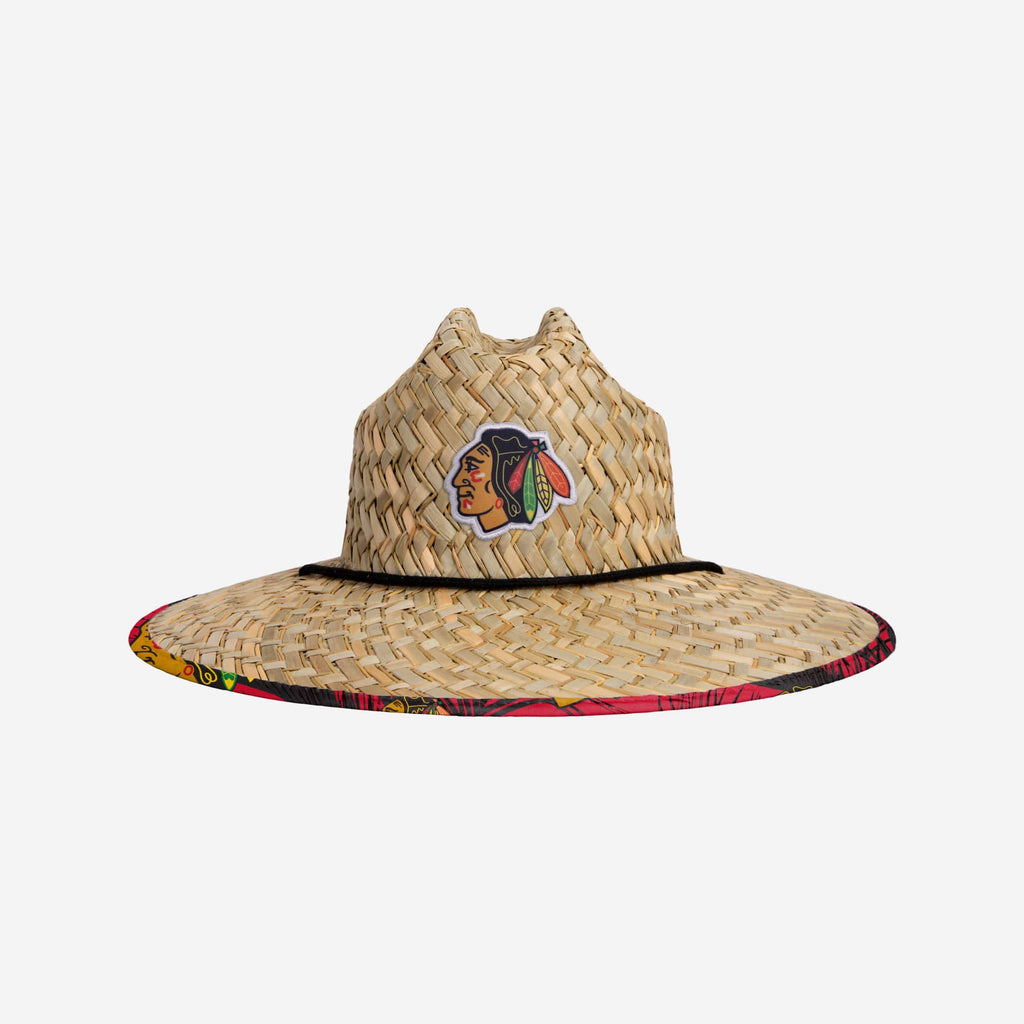 Chicago Blackhawks Floral Straw Hat FOCO - FOCO.com