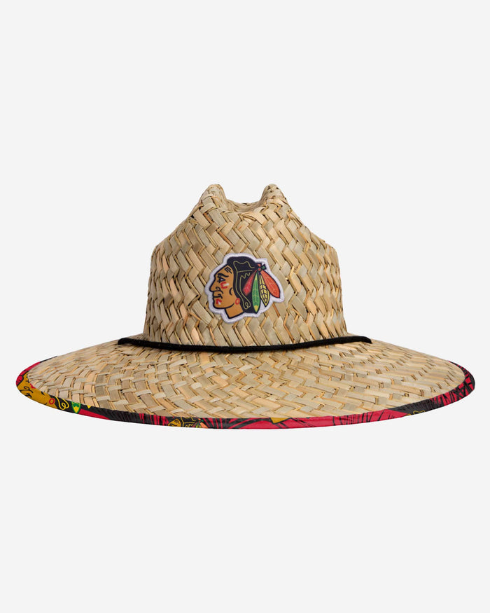 Chicago Blackhawks Floral Straw Hat FOCO - FOCO.com