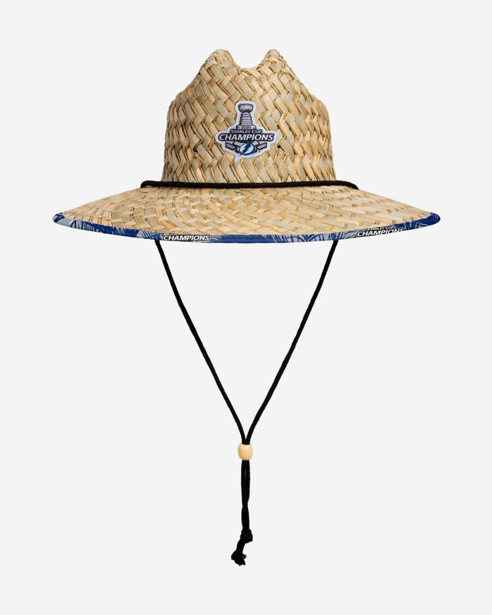 Tampa Bay Lightning 2020 Stanley Cup Champions Floral Straw Hat FOCO - FOCO.com