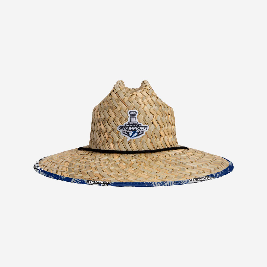 Tampa Bay Lightning 2020 Stanley Cup Champions Floral Straw Hat FOCO - FOCO.com