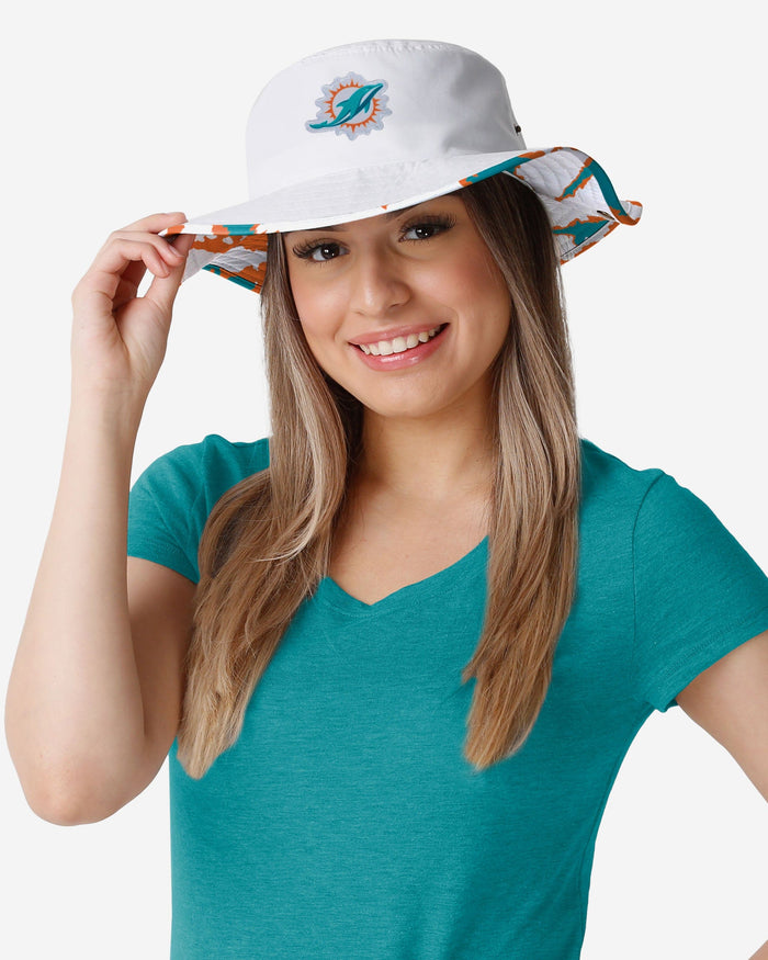 Miami Dolphins Womens White Hybrid Boonie Hat FOCO - FOCO.com