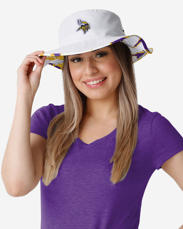 Minnesota Vikings Womens White Hybrid Boonie Hat FOCO - FOCO.com