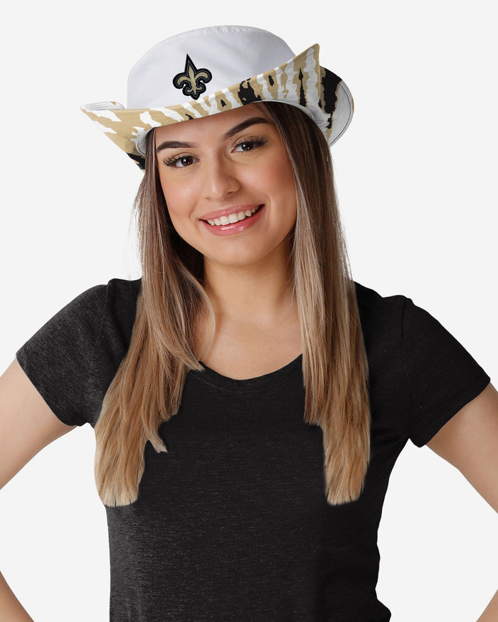 New Orleans Saints Womens White Hybrid Boonie Hat FOCO - FOCO.com