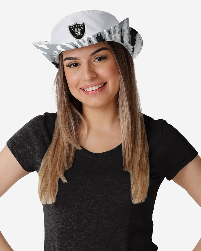 Las Vegas Raiders Womens White Hybrid Boonie Hat FOCO - FOCO.com