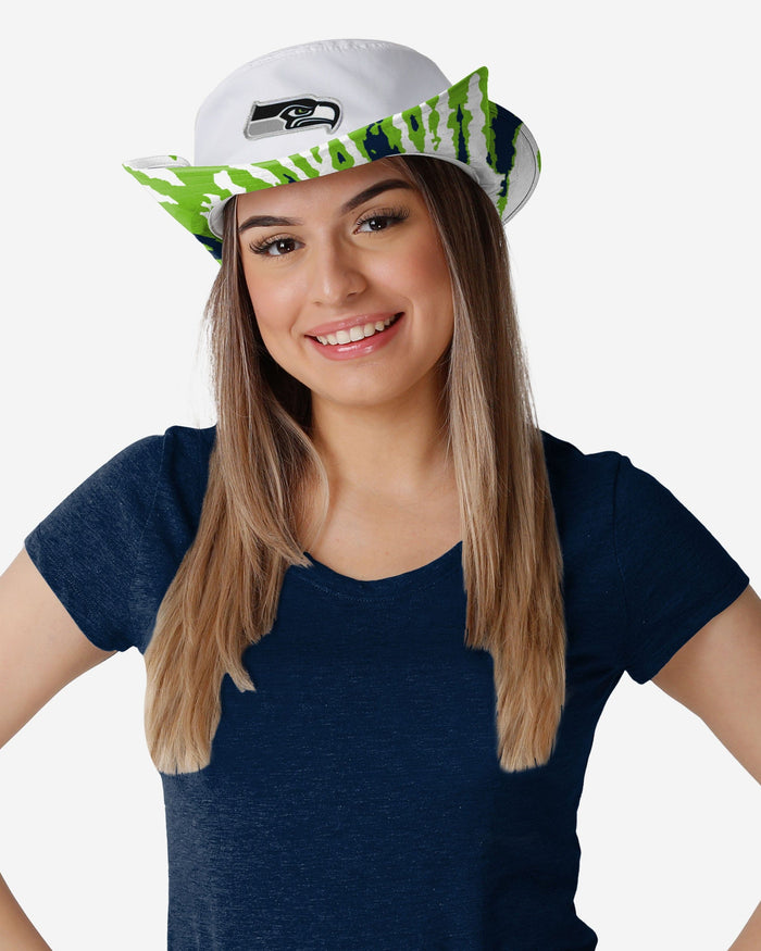 Seattle Seahawks Womens White Hybrid Boonie Hat FOCO - FOCO.com