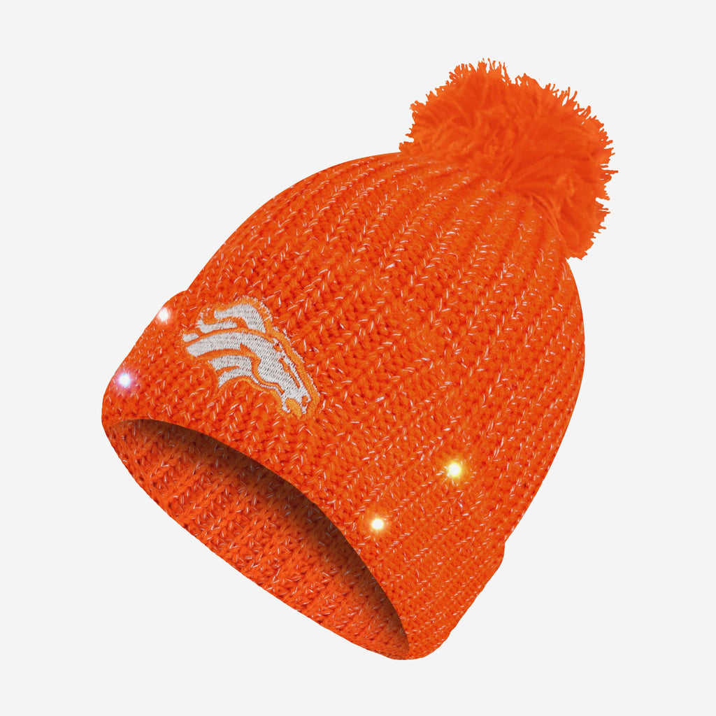 Denver Broncos Womens Glitter Knit Light Up Beanie FOCO - FOCO.com