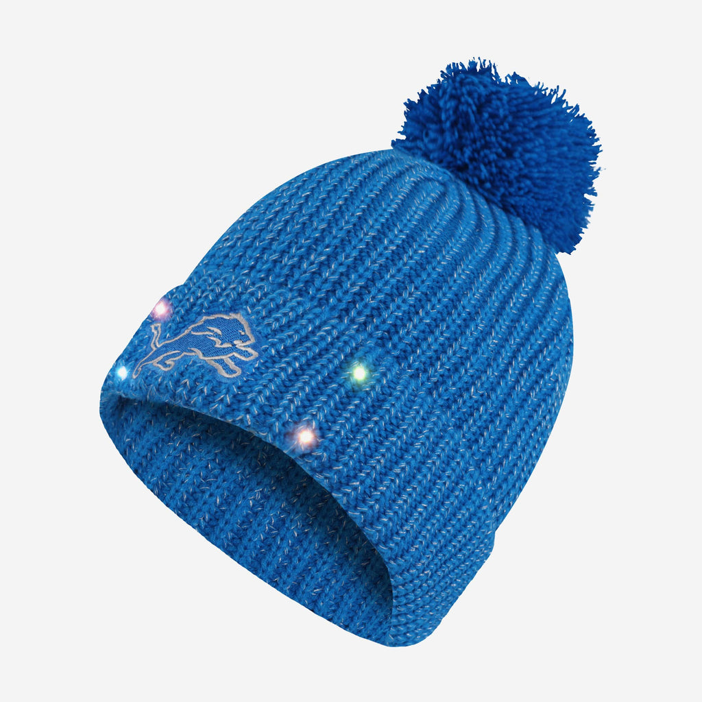 Detroit Lions Womens Glitter Knit Light Up Beanie FOCO - FOCO.com