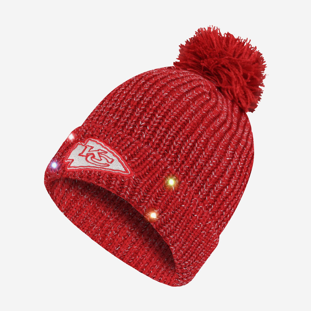 Kansas City Chiefs Womens Glitter Knit Light Up Beanie FOCO - FOCO.com