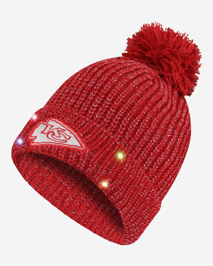 Kansas City Chiefs Womens Glitter Knit Light Up Beanie FOCO - FOCO.com