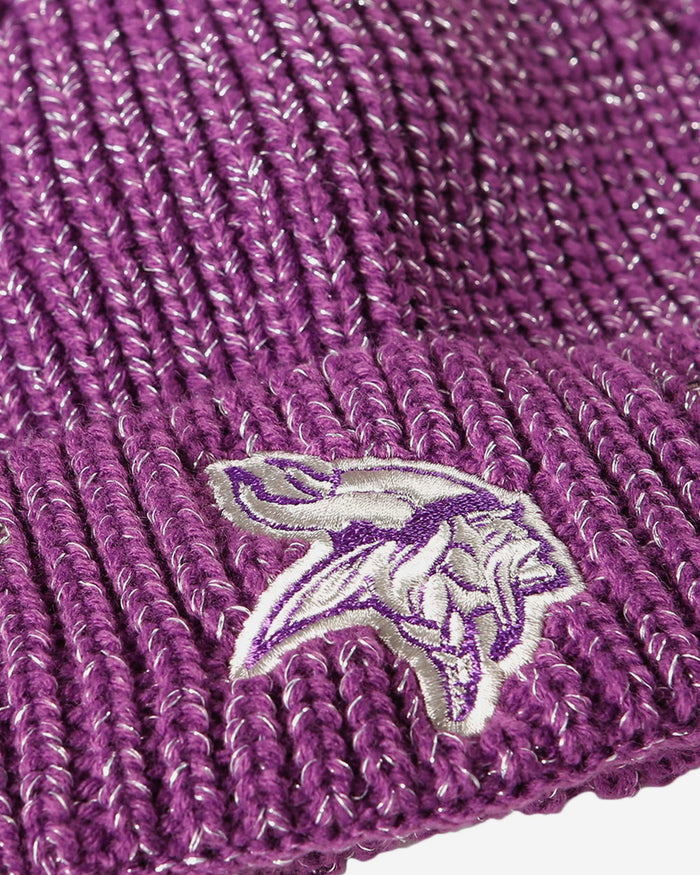 Minnesota Vikings Womens Glitter Knit Light Up Beanie FOCO - FOCO.com