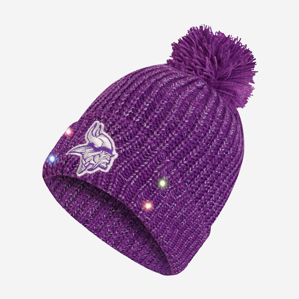 Minnesota Vikings Womens Glitter Knit Light Up Beanie FOCO - FOCO.com