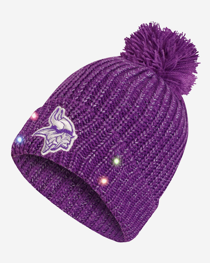 Minnesota Vikings Womens Glitter Knit Light Up Beanie FOCO - FOCO.com