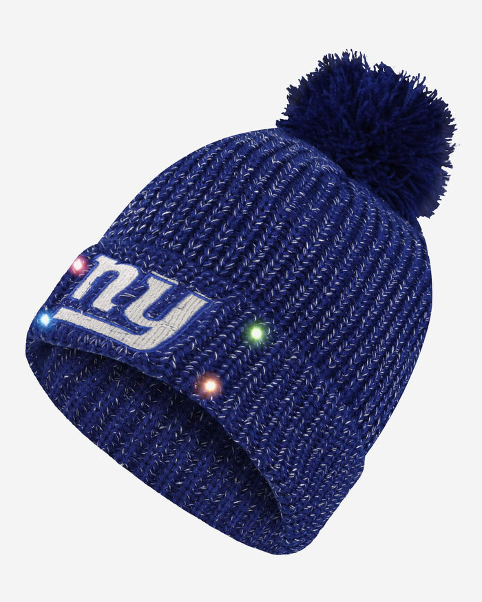 New York Giants Womens Glitter Knit Light Up Beanie FOCO - FOCO.com