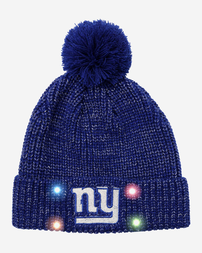 New York Giants Womens Glitter Knit Light Up Beanie FOCO - FOCO.com