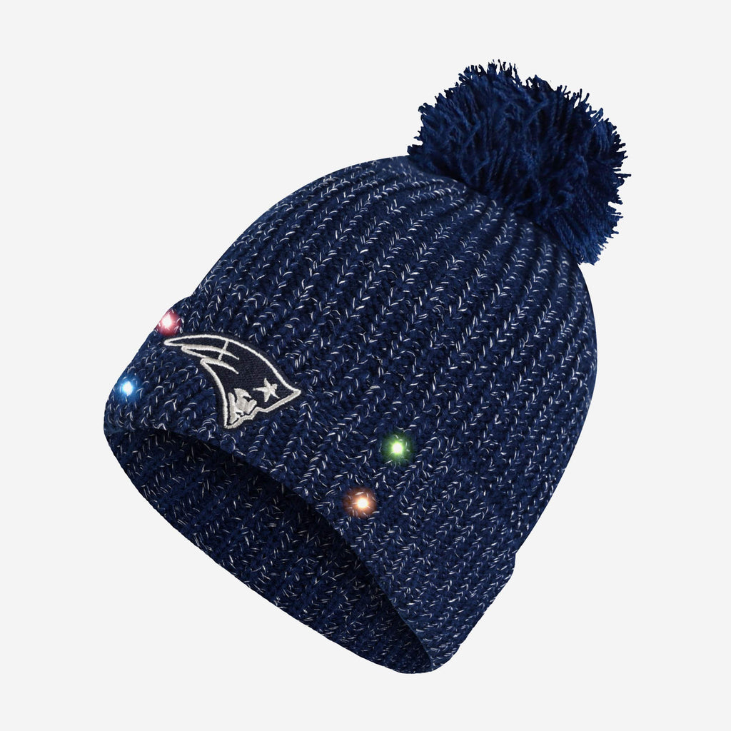 New England Patriots Womens Glitter Knit Light Up Beanie FOCO - FOCO.com