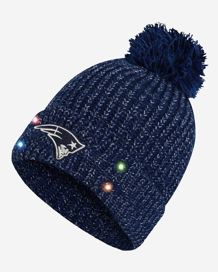 New England Patriots Womens Glitter Knit Light Up Beanie FOCO - FOCO.com