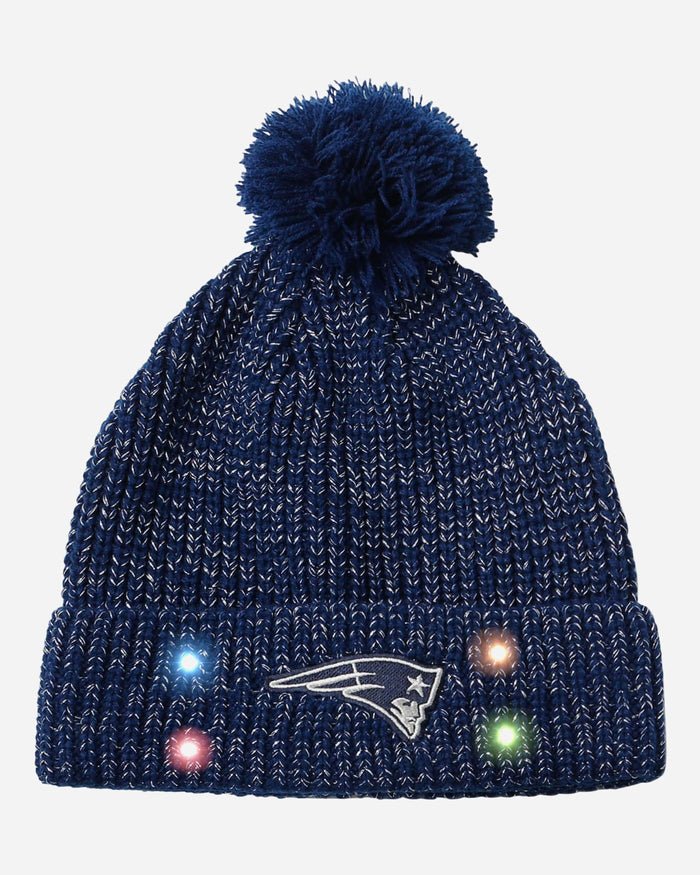 New England Patriots Womens Glitter Knit Light Up Beanie FOCO - FOCO.com