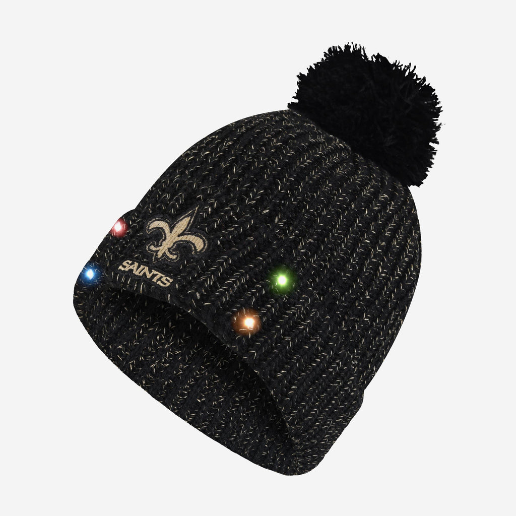 New Orleans Saints Womens Glitter Knit Light Up Beanie FOCO - FOCO.com