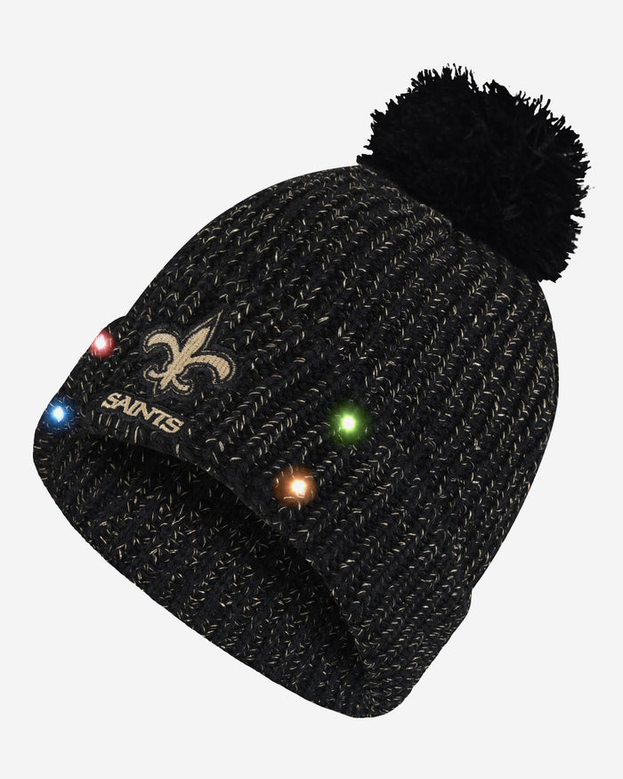 New Orleans Saints Womens Glitter Knit Light Up Beanie FOCO - FOCO.com